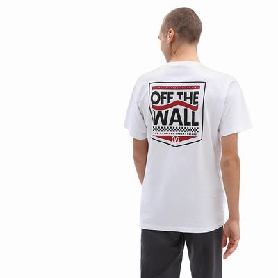 Men's Vans Sideshield T Shirts White | USA21467