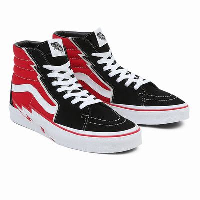 Men's Vans Sk8-Hi Bolt Sneakers Black | USA12097