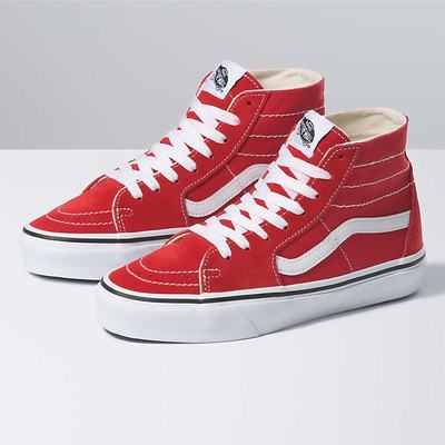 Men's Vans Sk8-Hi Tapered Sneakers Red / White | USA48037