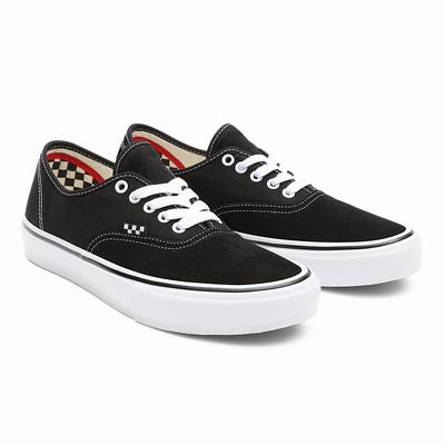 Men's Vans Skate Authentic Sneakers Black | USA05821