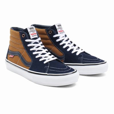 Men's Vans Skate Sk8-Hi Sneakers Brown | USA57309