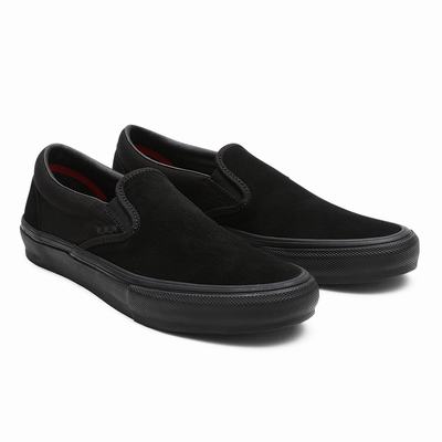 Men's Vans Skate Slip On Shoes Black | USA69254