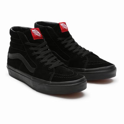 Men's Vans Suede Sk8-Hi Sneakers Black | USA50839