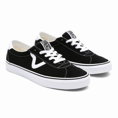 Men's Vans Suede Vans Sport Sneakers Black | USA86379