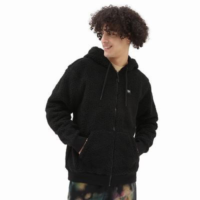 Men's Vans Tailwater FZ Hoodie Black | USA03269