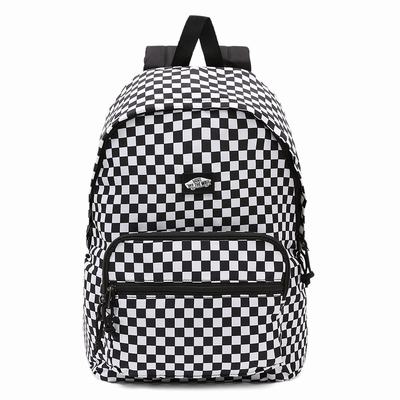 Men's Vans Taxi Backpacks Black / White | USA76143