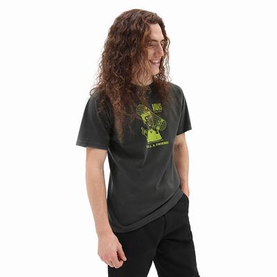 Men's Vans Tell A Friend T Shirts Black | USA89750