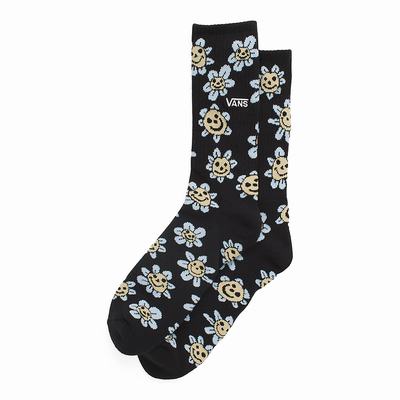 Men's Vans Trippy Grin Crew (1 pair) Socks Black | USA26094