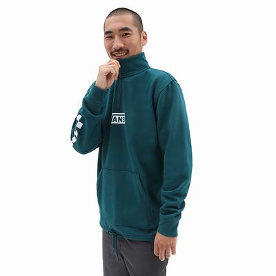 Men's Vans Versa Standard Q-Zip Sweatshirts Blue | USA80274