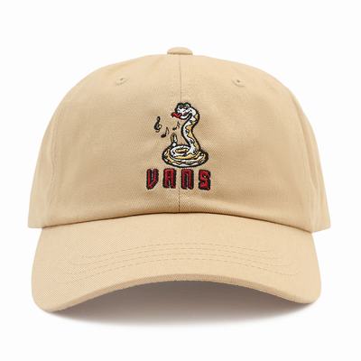 Men's Vans Wilbar Curved Bill Jockey Hats Beige | USA83625