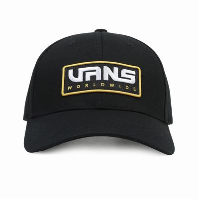 Men's Vans Worldwide Structured Jockey Hats Black | USA06418