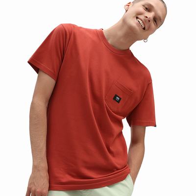 Men's Vans Woven Patch Pocket T Shirts Red | USA78692