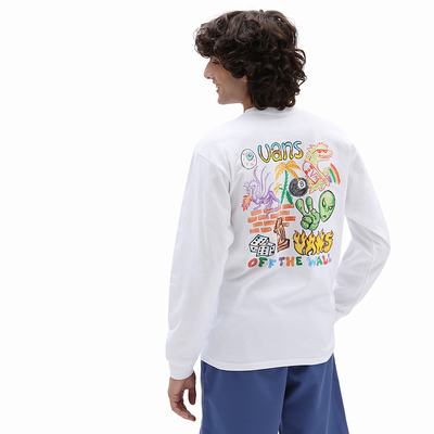 Men's Vans X Crayola Mail Doodle T Shirts White | USA84069