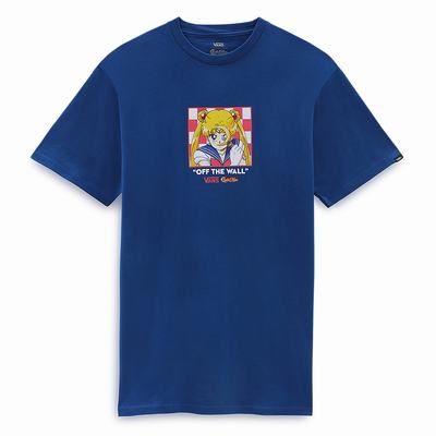 Men's Vans X Pretty Guardian Sailor Moon Graphic T Shirts Blue | USA75438