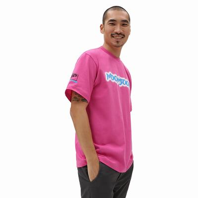 Men's Vans x Noon Goons Glow logo T Shirts Pink | USA97084