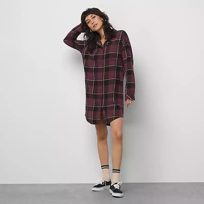 Women's Vans Almost Friday Shirt Dress Purple | USA95218