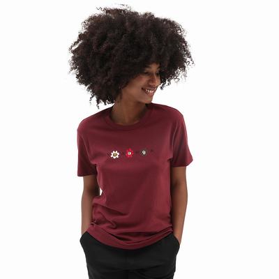 Women's Vans Anaheim Floral BFF T Shirts Red | USA20731