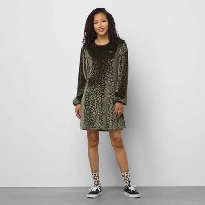 Women's Vans Animal Floral Skater Dress Green | USA93065