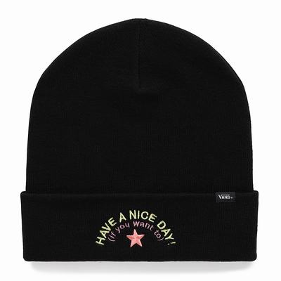 Women's Vans Breakin Out Beanie Black / Yellow | USA40529