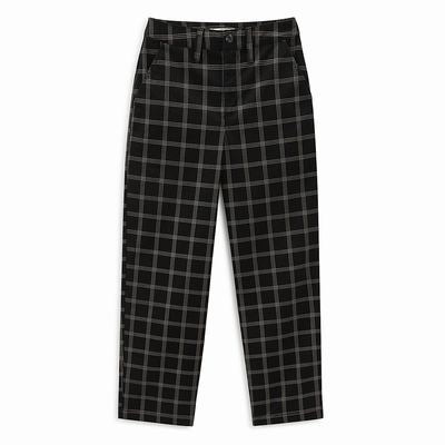 Women's Vans Breana Authentic Plaid Pants Black | USA27489