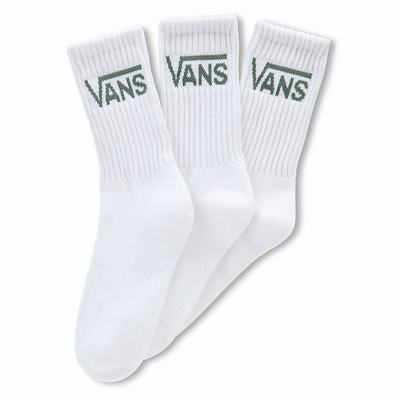 Women's Vans Classic Crew (3 pairs) Socks White | USA97123