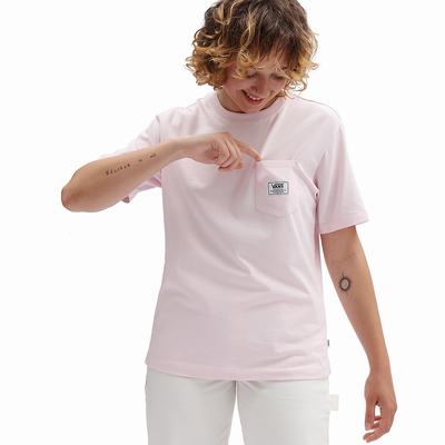 Women's Vans Classic Patch Pocket T Shirts Pink | USA30725