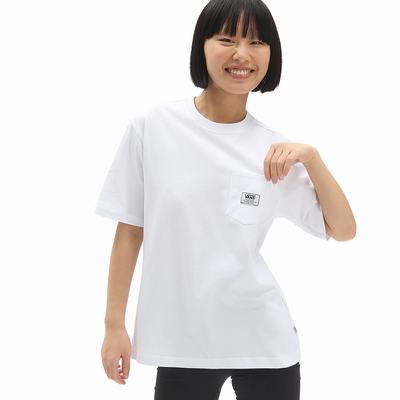 Women's Vans Classic Patch Pocket T Shirts White | USA63870