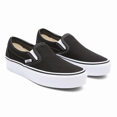 Women's Vans Classic Slip-On Platform Slip On Shoes Black | USA78529