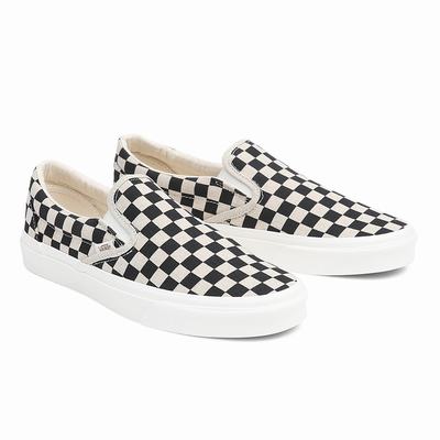 Women's Vans Classic Slip On Shoes Black / White | USA10978