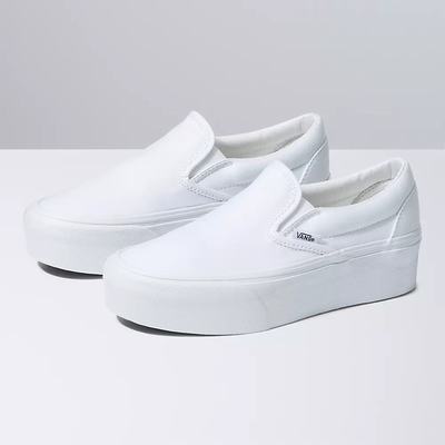 Women's Vans Classic Slip-On Stackform Slip On Shoes White | USA01549