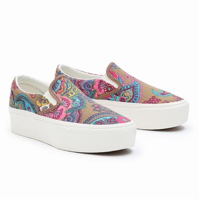 Women's Vans Classic Slip-On Stackform Slip On Shoes Multicolor | USA17852