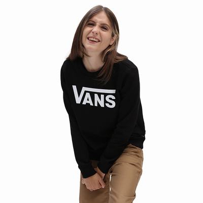 Women's Vans Classic V Crew Sweatshirts Black | USA12463