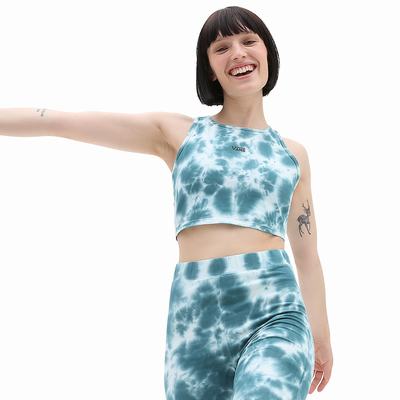 Women's Vans Cloud Wash Longline Racerback Bralette T Shirts Blue | USA86452