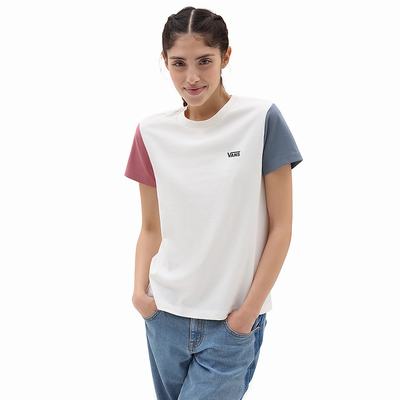 Women's Vans Colourblock Crew T Shirts Pink | USA76294