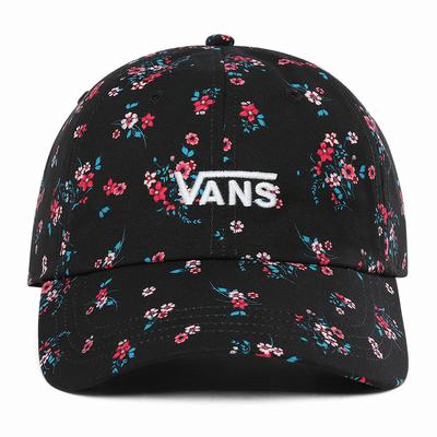 Women's Vans Court Side Printed Hats Black | USA53746