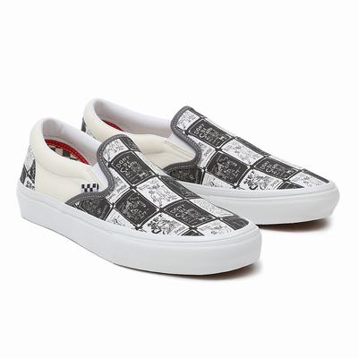 Women's Vans Daniel Johnston Skate Slip On Shoes Grey | USA63954