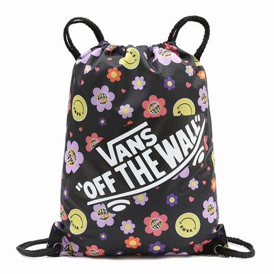 Women's Vans Drawstring Bags Black / Multicolor | USA78062