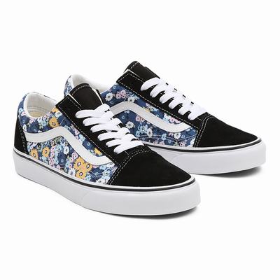 Women's Vans Floral Old Skool Sneakers Black / Multicolor | USA58341