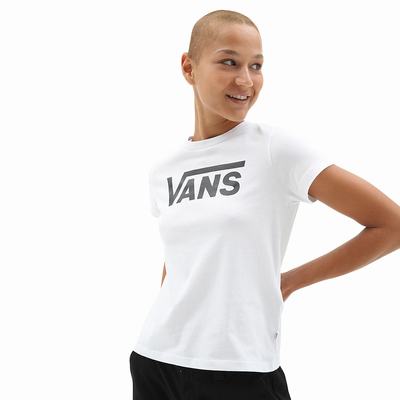 Women's Vans Flying V Crew Tee T Shirts White | USA15739