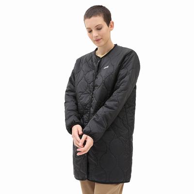 Women's Vans Forces Long Reversible Liner Jackets Black | USA16520