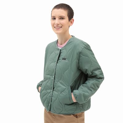 Women's Vans Forces Short Reversible Liner Jackets Green | USA93782