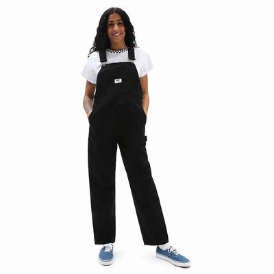 Women's Vans Ground Work Overall Pants Black | USA84593