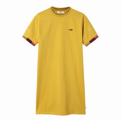 Women's Vans Hi Roller Tri Check Dress Yellow | USA72801