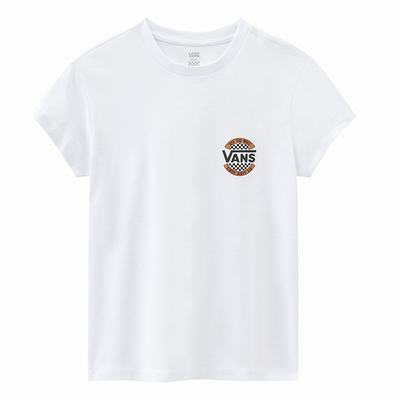 Women's Vans Left Chest V Tee T Shirts White | USA92367