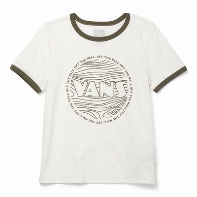 Women's Vans Lizzie Armanto Ringer T Shirts White | USA28615