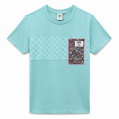 Women's Vans Made With Liberty Fabric T Shirts Blue | USA94275