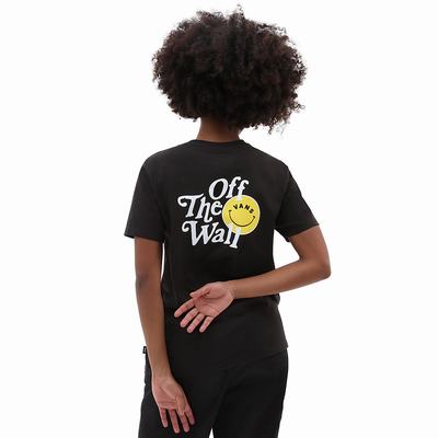 Women's Vans Mar Mar BFF T Shirts Black | USA19843