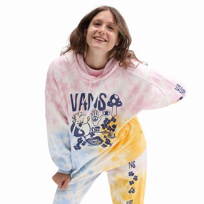 Women's Vans Mascy Daze Tri-Dye Hoodie Pink | USA26495