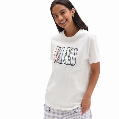 Women's Vans Mixed Up Gingham T Shirts White | USA28017