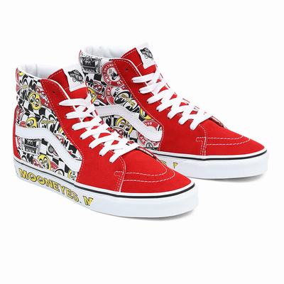 Women's Vans Mooneyes Sk8-Hi High Top Shoes Red / Multicolor | USA98134